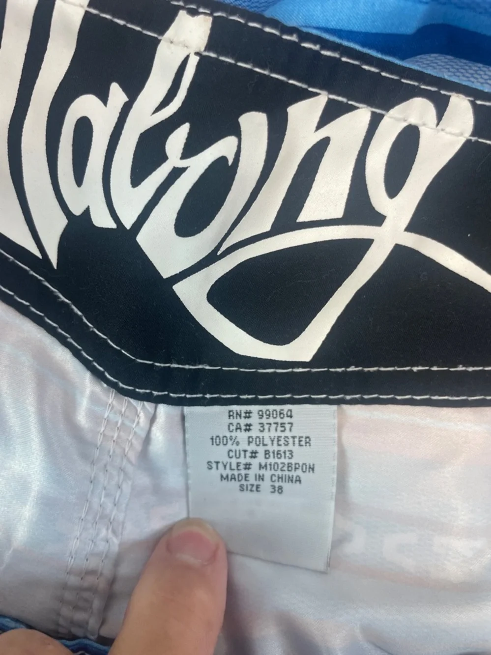Billabong Men’s Blue,‎ Red & Green Striped Board Shorts